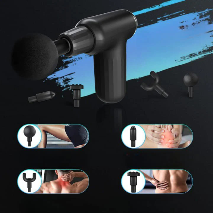 Muscle Massage Gun FH-820 with 4 heads, designed for deep tissue therapy and muscle recovery.